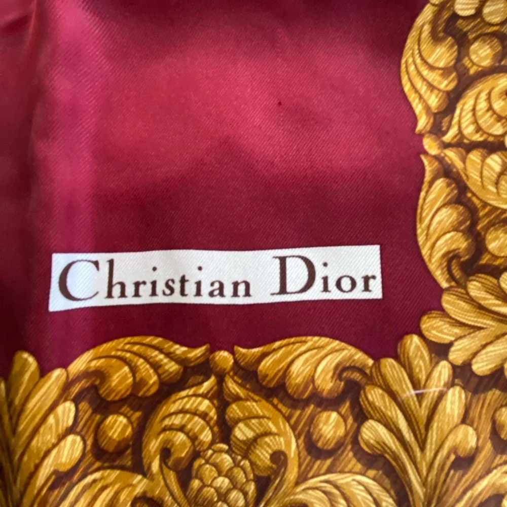 Christian Dior silk Scarf with Ornate Design